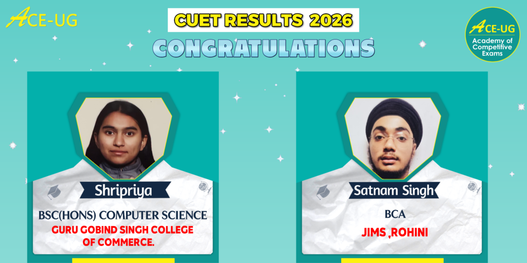 Ace-UG ncet result 2026 Shripriya, Satnam Singh